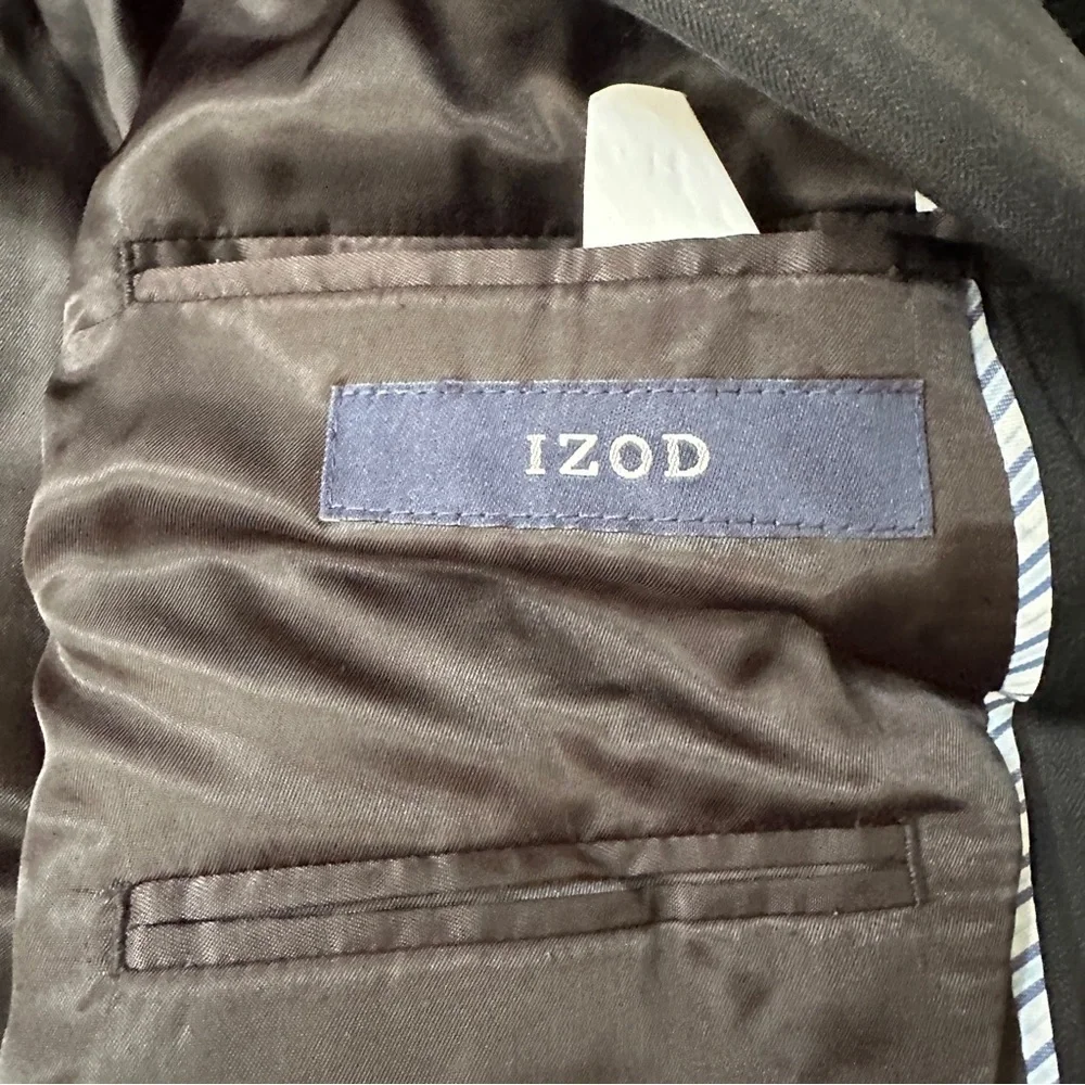 Mens Izod Black Suit sz 46L